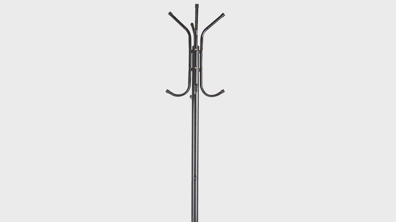 Mind Reader Standing Metal Coat Rack Hat Hanger 11 Hook for Jacket, Purse,  Scarf Rack, Umbrella Tree Stand | Hawthorn Mall